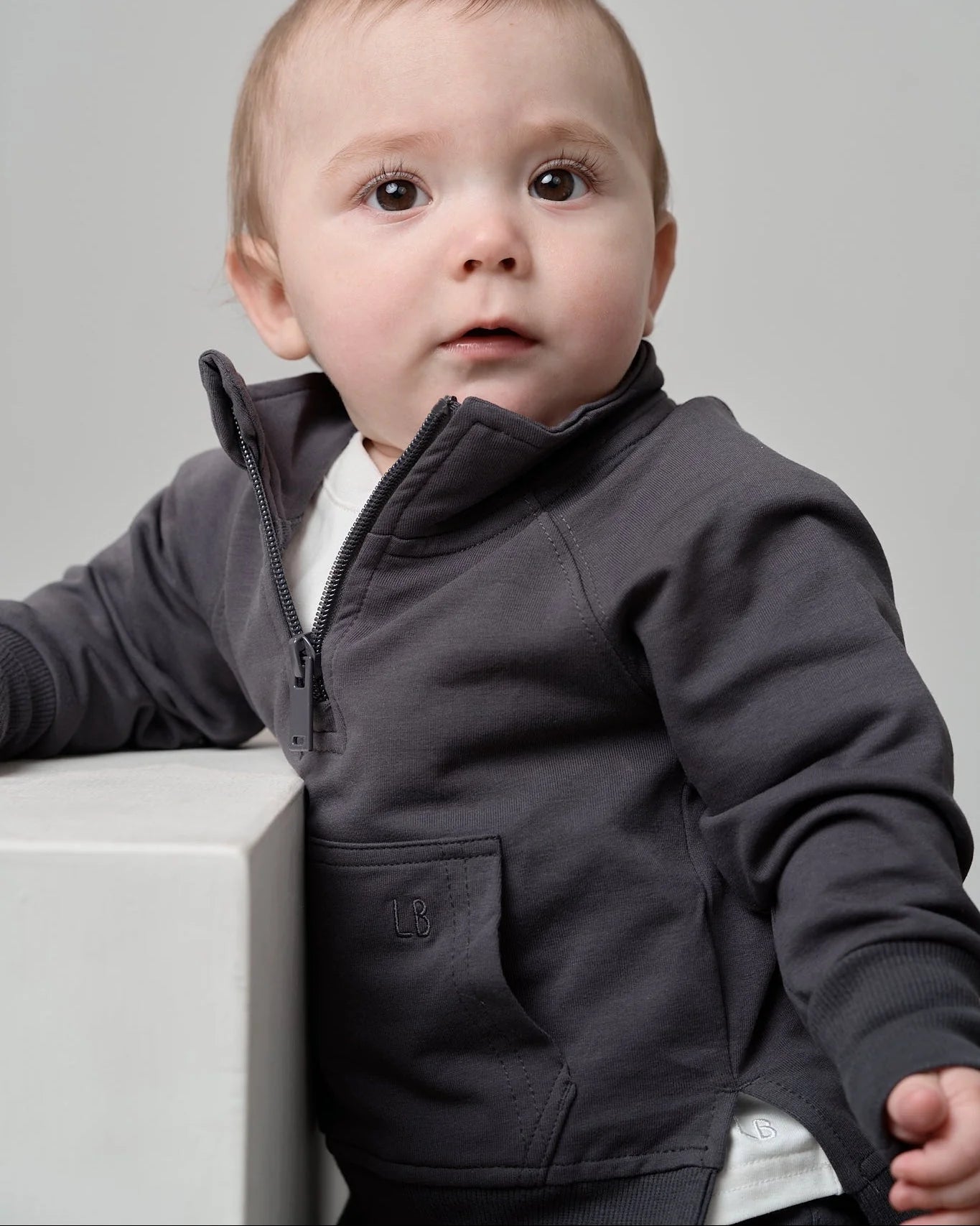 Quarter Zip Pullover- Iron